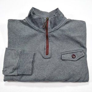 Thomas Parker New York Men's L Gray 1/4 Zip Long Sleeve Pullover